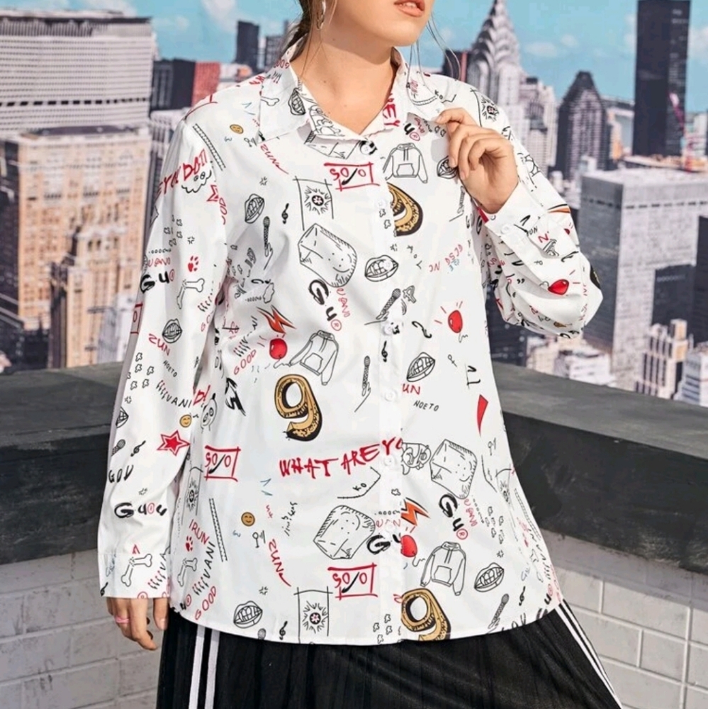 SHEIN NWOT Doodles Blouse👚#2